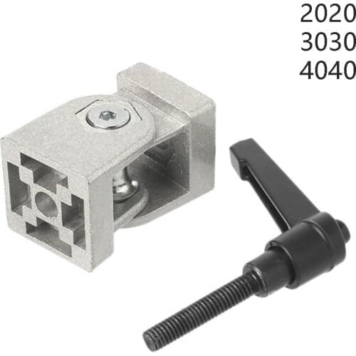 1pcs Zinc Alloy Pivot Joint Connector for 2020 3030 4040S Aluminum Extrusion Profile corner Connector with Flexible Handle