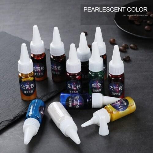 10ml UV Resin Pigment Liquid Pearl Coloring Dye Pearlescent Color Epoxy Resin Pigment Colorant for DIY Jewelry Making Craft Tool