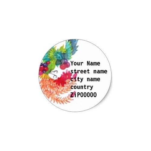 3.8cm Bird Address Label Round Sticker