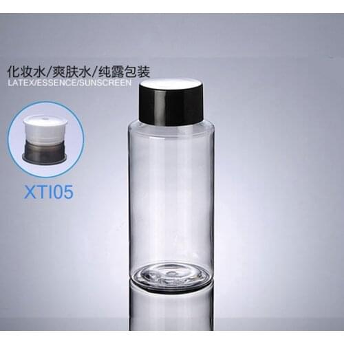 300pcs/lot 150ML PET bottles with inside plug Makeup Water Oil Bottle,Cosmetic plastic bottles with Black Fahrenheit Top Lids