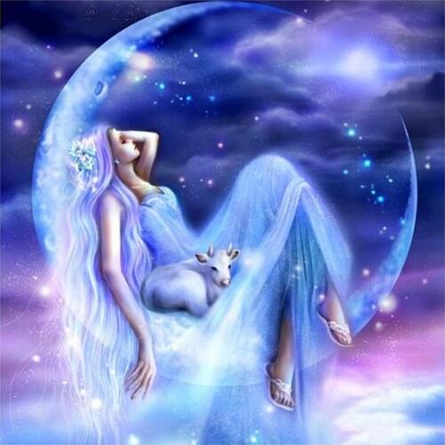 New Product 5D DIY Full Round Diamond Painting "Beauty Moon" 3D Embroidery Cross Stitch Rhinestone Mosaic Home Decor Gift Yc323