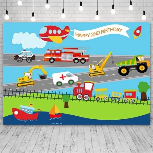 Avezano Birthday Party Photo Backdrop Road Transportation Baby Portrait Photography Background Photo Studio Photocall Customized