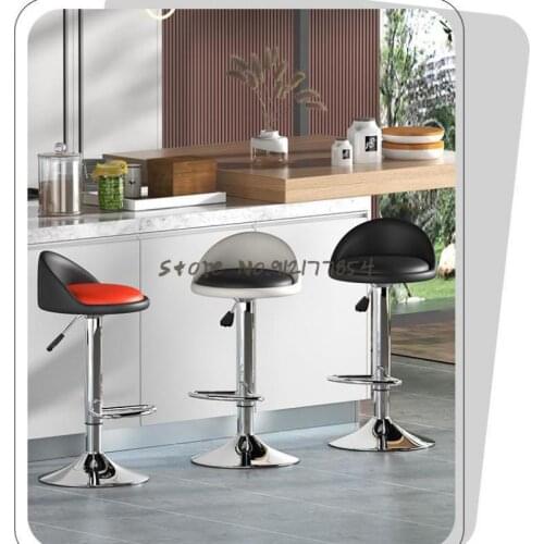 Bar Chair Light Luxury Modern Minimalist Bar Chair Lift Rotating Cash Register Front Back Chair Home High Stool