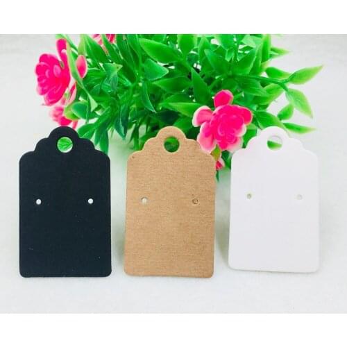 50pcs 3*5cm Scallop head Blank Earrings Ear Studs Display Card Hanging Tags Kraft Paper Jewelry Customize Logo The MOQ: 1000Pcs