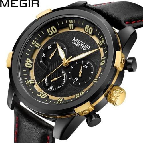 MEGIR Chronograph Men Sport Watch Relogio Masculino Fashion Army Military Quartz Wrist Watches Clock Men Male Wristwatch 2067