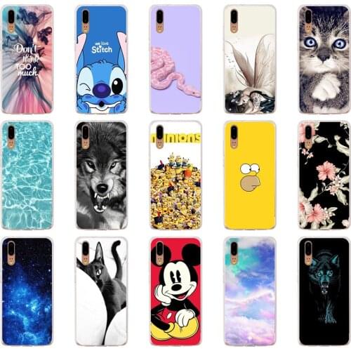 P Huawei P20 Case 5.8inch Huawei P20 Soft Rubber TPU Silicone Back Phone Case For Huawei P20 Cover Bag Cases