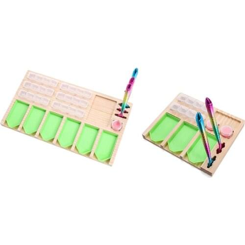 Wood Diamond Painting Tray Organizer Holder Jar Beading Storage Container DIY Craft Diamond Painting Accessories