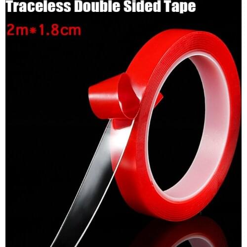 2m Tracsless Double Sided Tape Transparent Reusable Acrylic Tape Car Ornament Home Goods Fixed Universal Adhesive Tape