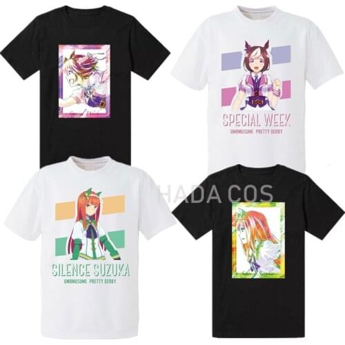 Uma Musume Pretty Derby Cosplay TShirt Special Week Silence Suzuka Tokai Teio Cartoon Print Summer T-Shirt Anime Fashion Top Tee