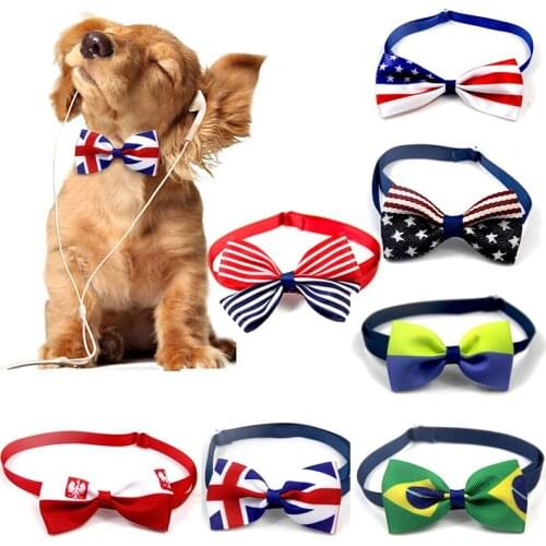 National Flag Style Cats Dog Bow Tie Cat Neck Tie Holiday Adjustable Neck Strap Cat Dog Grooming Accessories Puppy Cat Necklace