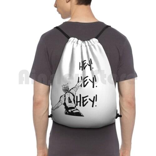 Haikyuu! , Bokuto , FukudoraniS Ace , Hey Hey Hey Backpack Drawstring Bag Riding Climbing Gym Bag Haikyuu Fukudorani