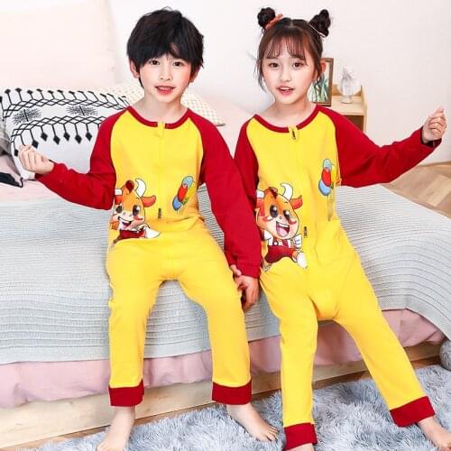 Blanket Sleepers Spring Autumn New Children Pajamas Lovely Cartoon Sleeping Bag For Boys Home Wear Kids Clothing Pure Cotton