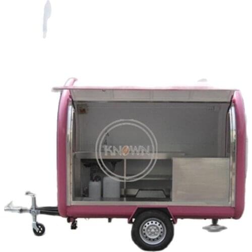 Commercial 2.2m Street Catering Trailer Food Truck Mobile Kitchen Ice Cream Hot Dog Bubble Tea Vending Cart For Sale