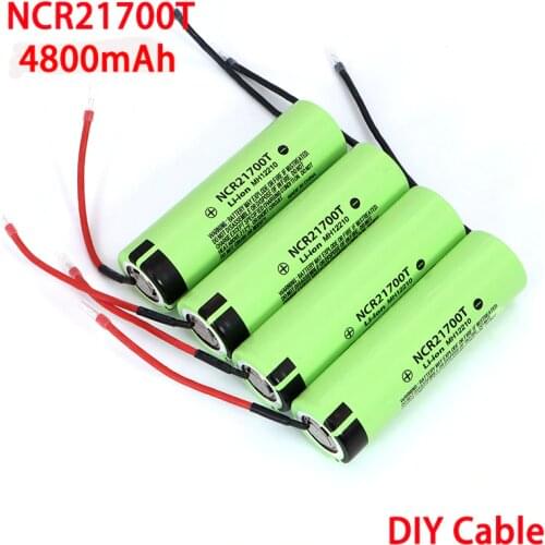 3.7V NCR21700T 4800mAh li-lon battery 21700 15A 5C Rate Discharge ternary lithium batteries DIY Welding Cable