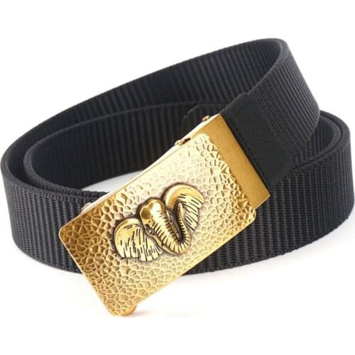 Fahion 2020 New Canvas Belt for Men Designer Belts Mens Nylon belt Alloy Buckle High Quality Boys BELT Casual Waist belt Gold