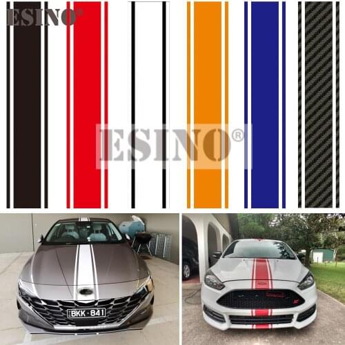 Hot Selling New Styling Stripe Car Hood Covers Vinyl Sports Decal Head Decorative Sticker Car Accessories 24 cm x 120 cm