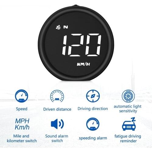 OHANEE HD Display G1 Universal Car HUD White Color GPS System Multi-Function Car Head Up Display Over Speed Alarm KM/h MPH Speed