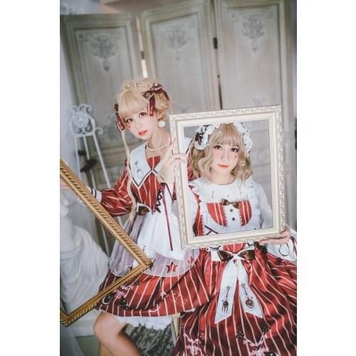 Princess tea party sweet lolita dress vintage lace bowknot embroidery printing victorian dress kawaii girl gothic lolita op/jsk