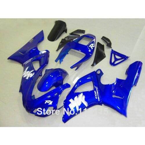 Full injection customize fairing kit for YAMAHA 98 99 R1 YZF R1 1998 1999 black blue bodywork fairings set 2438