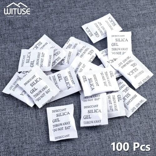 Silica Gel 1g 100 Packets Non-Toxic Silica Gel Reusable Dehumidifier Bags Moisture Absorber Absorbent Desiccant Bag Dry Pack