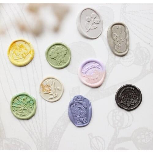 Cute Flower Bottle Fire Lacquer Seal Double-layer Special-shaped Retro Wax Seal Invitation Envelope Decoration DIY Wax Stamp