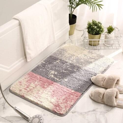 Nordic Bathroom Rugs Cute Non-Slip Toilet Shower Room Absorbent Floor Mats Home Decor Kitchen Super Soft Flocking Door Carpets