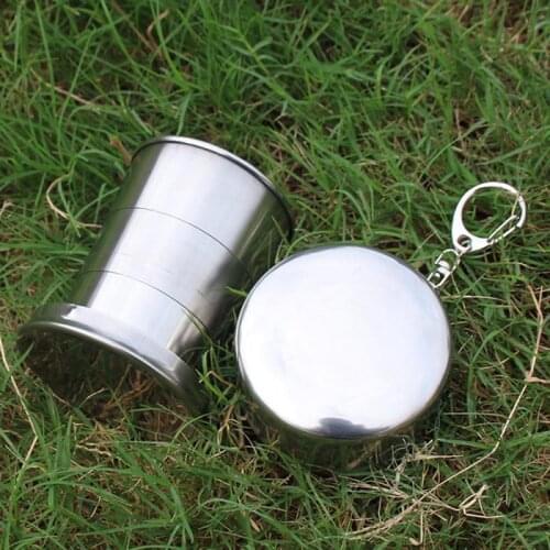 Stainless Steel Outdoor Sports Mug Folding Cup Kit Survival Portable For Camping Hiking Lighter Gear Travel Accessories Tools