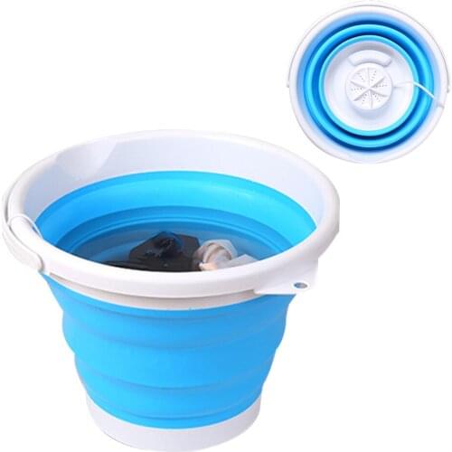 Foldable Mini Washing Machine Rotating Ultrasonic Turbines Washer USB Charging Household Cleaning Tools For Travel Camping