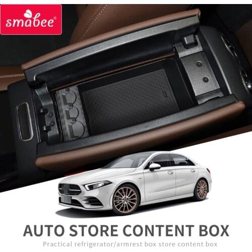 Smabee for Mercedes Benz A-Class GLB 2019 2020 W177 Central Armrest Box storage box center console Accessories Black Coin box