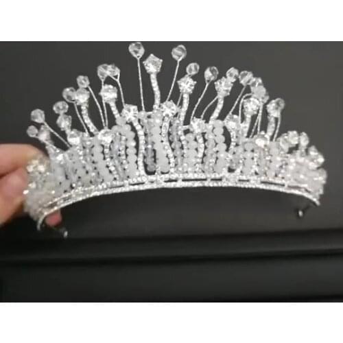 New bride headdress double row hand clasp bride princess hair ornament wedding dress accessorizes crown