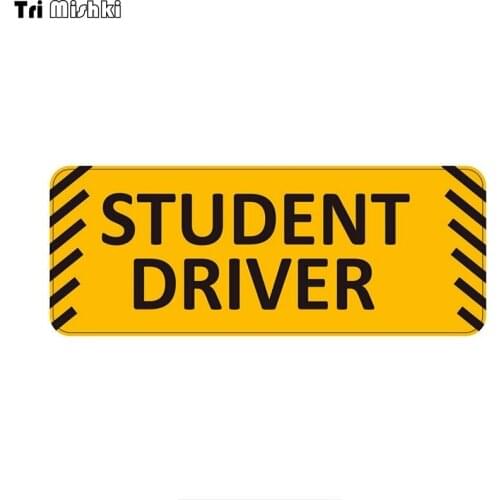 Tri Mishki WCS799 20x8cm student driver car sticker PVC coloful Decals Motorcycle Accessories sticker