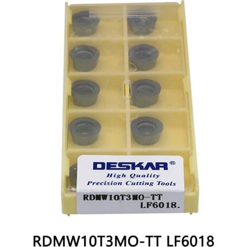 10PCS DESKAR RDMW10T3MO-TT LF6018 Turning Tools Round Carbide Inserts Milling Cutting Insert for Stainless Steel