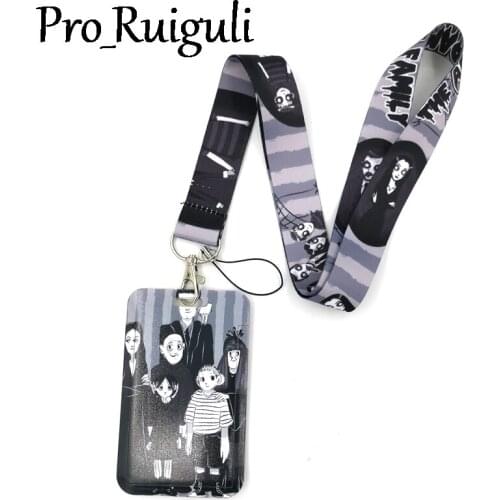 Funny Horror Movie Characters Lanyard Credit Card ID Holder Bag Student Women Travel Card Cover Badge Car Keychain Decorations