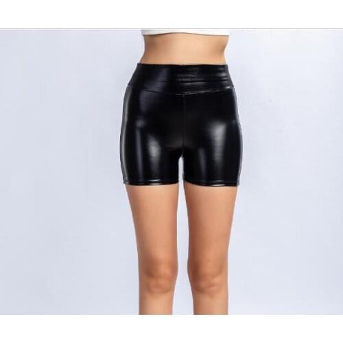 2021 New PU Leather Shorts Womens High Waist Black High Quality Short Pants With Pockets Loose Casual Shorts
