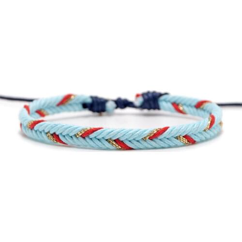Boho Thin Cotton Braid Handmade Ethnic Lucky Multicolored Wrap Woven Rope Friendship Bracelets for Women Men Couple Gift
