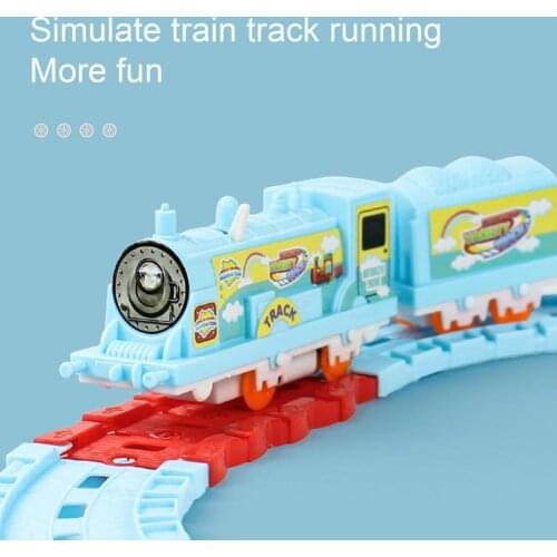 1 Set High Simulated Kids Car Toy Creative Funny DIY Tracks Train Model Toy Children Track Steam Locomotive Game