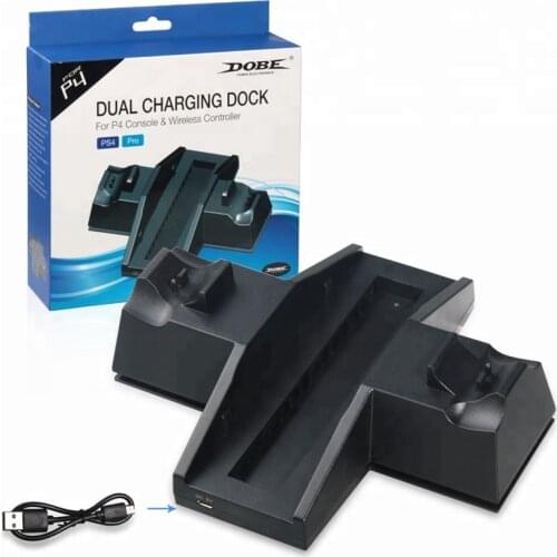 2021 TP4-805B Vertical Cooling Fan Charging Stand Dual Controller Charger Dock For PS4 Game Controller
