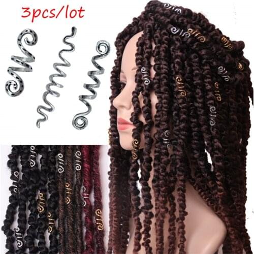 3pcs/lot Vintage Metal Viking Spiral Dread Beard Dreadlock Hair Styling Tools clips for Hair Accessories Charms