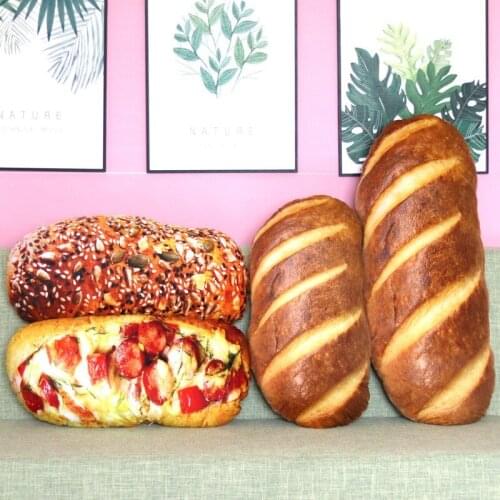 3D Simulation Bread Plush Toys Soft Stuffed Pillow Cushion Doll Bedding for Adults Kids Toys Funuy Gifts 20/30/40 Cm