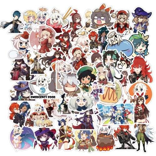 50pcs/pack Genshin Impact Game Lable Stickers For Cars Motorcycles Childrens toys Decal Luggage Skateboards Computers
