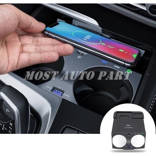 ABS Plastic Wireless Car Charger Phone Charging Plug And Play Trim For BMW 5 Series 6 Series G30 G31 G32 2017-2021 1pcs