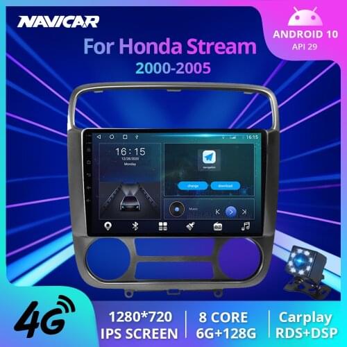 NAVICAR 2Din Android10.0 Car Radio For Honda Stream 2000-2005 Stereo Receiver GPS Navigation Car Auto Radio Bluetooth Player IGO