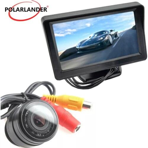 Wireless 4.3 Inch TFT LCD Color Display car Monitor with 8 LED night vision Rearview parking reversing Camera