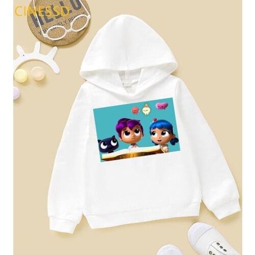 Childrens Cartoon Hoodies True And The Rainbow Kingdom Print Kids Winter Clothes Baby Boys Girls White Pink Yellow Sweatshirts