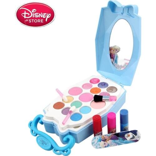 Disney Frozen Makeup Toys Princess Play Makeup Toys for Girls Makeup Set Elsa Anna Lipstick Eye Shadow Nail Polish Disney Sets