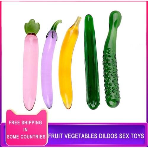 Adult Pyrex Glass Dildo For Women Masturbation Sex Toy Fruit Vegetable Artificial Penis Anal Plug Sex Toy Tune Gays Sex Product