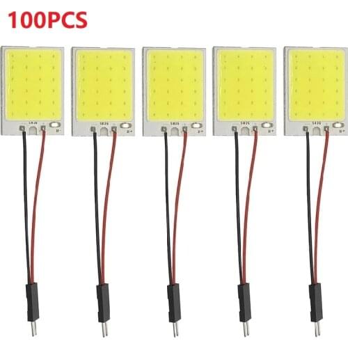100pcs White T10 W5w Cob 24SMD 36SMD 48SMD Car Led Auto Interior Reading Lamp Bulb Light Dome Festoon Vehicle Panel Lamp