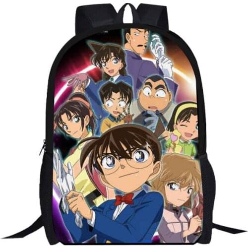 Cute Kawaii School Backpacks Cartoon conan Print Boys/ Girls School Back Rucksack Kids Students Book Bag Mochilas Infantil