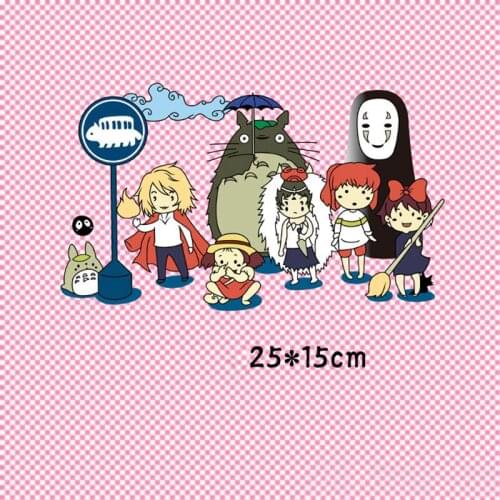 Cartoon My Neighbor Totoro Japan Anime Iron on Transfer Patches for Kids Clothes Applique DIY No Face Man Heat Press Stickers