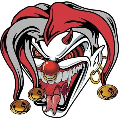 S50121# 13CM/15CM/17CM Personality PVC Decal Evil Clown V5 Waterproof Car Sticker on Motorcycle Laptop Decorative Accessories